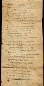 Handwritten Lyrics by Thankful A. Leonard, Plymouth Mass.